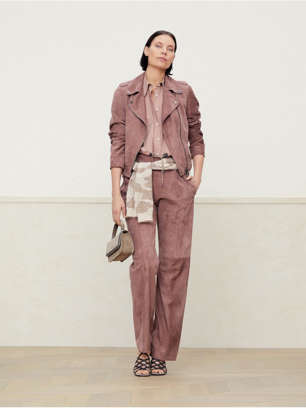 Brunello Cucinelli Short-Sleeve Button-Down Shirt in Dusty Rose